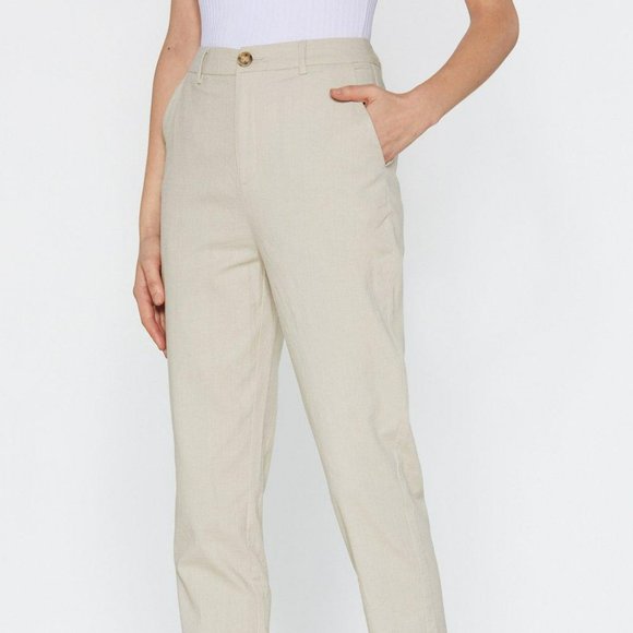 NASTY GAL Tapered Linen Pants - Picture 1 of 5